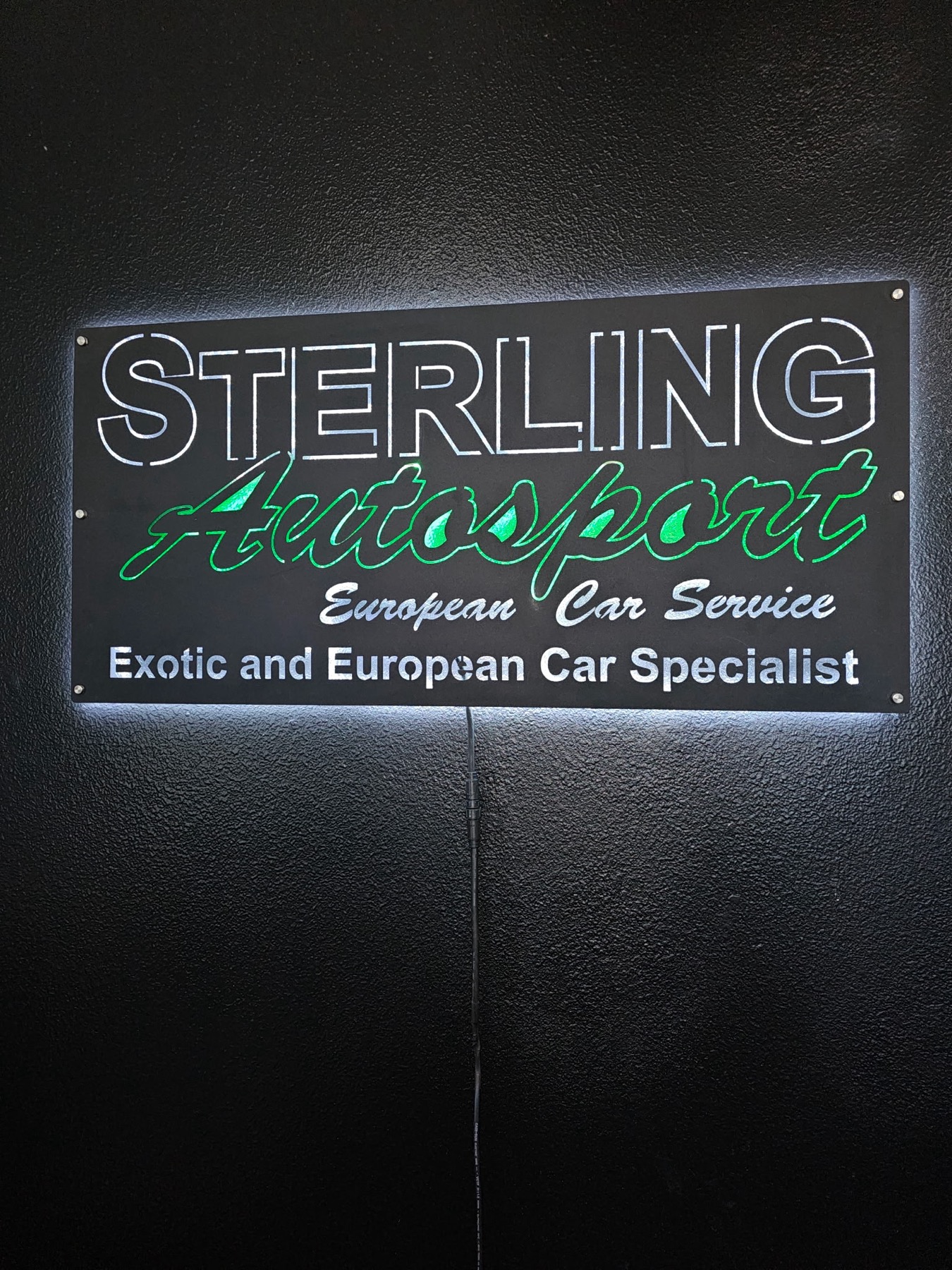 Sterling Autosport shop sign